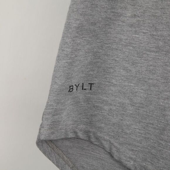 BYLT Shirt Mens Extra Small Gray Drop Cut Crew Neck Short Sleeves - Picture 4 of 11